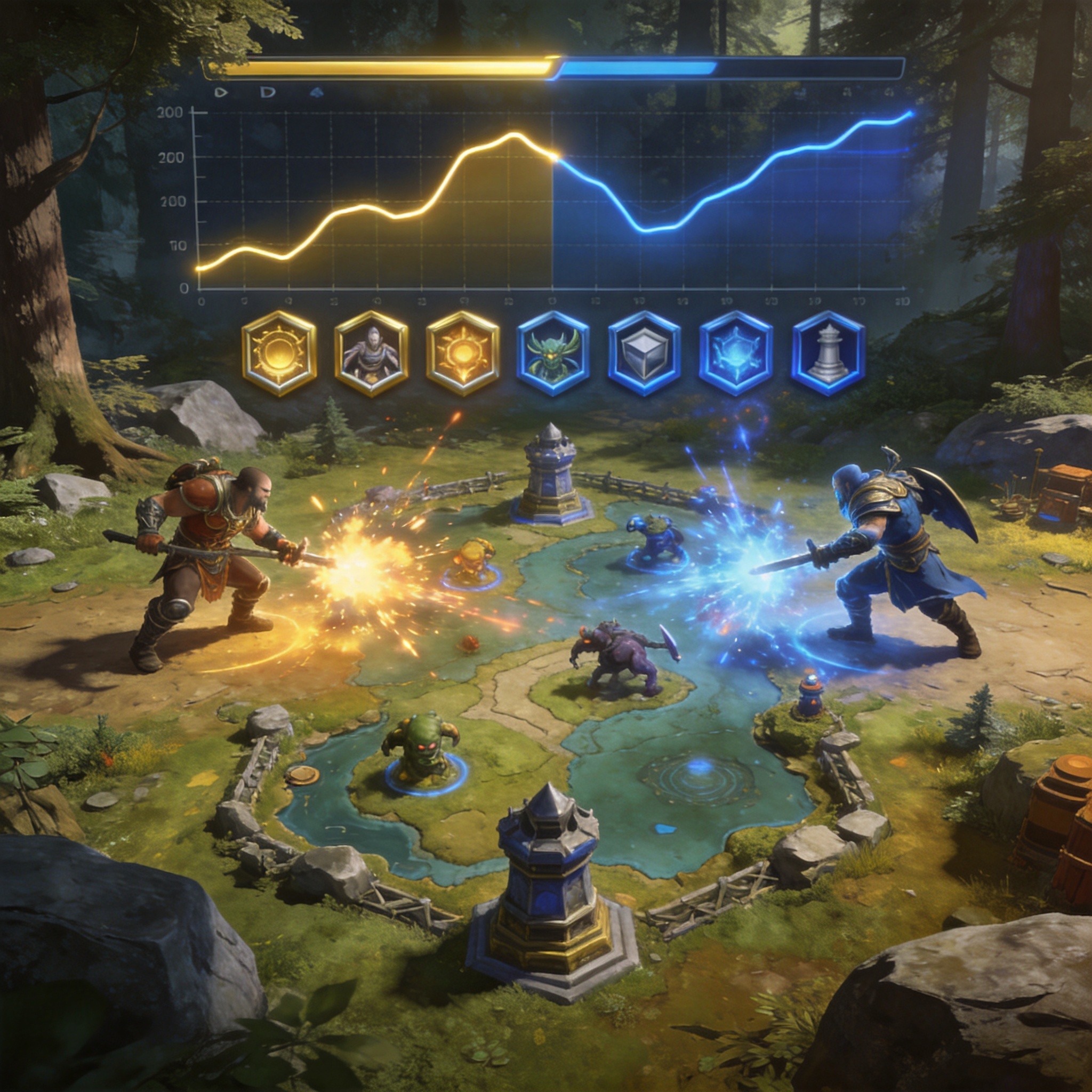 DOTA2项目赛事对局画面示意
